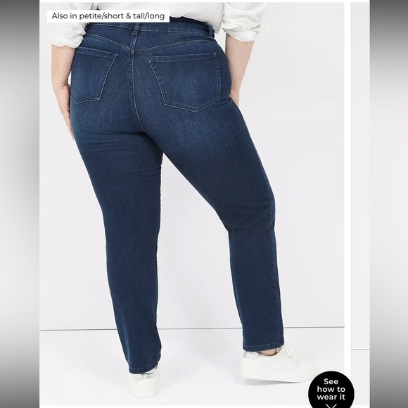 Lane Bryant Flex Magic Wasitband Tighter Tummy High Rise Straight Jeans sz 24 - Picture 3 of 11